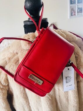 Nautica Bright Red Mini Crossbody Phone Pouch